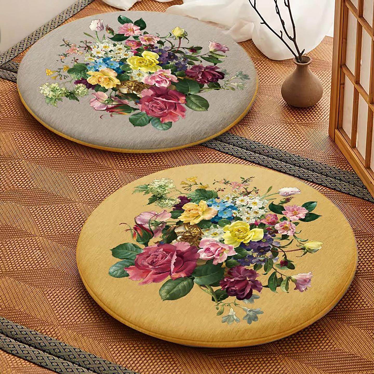 包邮欧美法式轻奢多色圆凳餐椅薄夹棉坐垫藤椅垫摺叠沙发垫洗定制