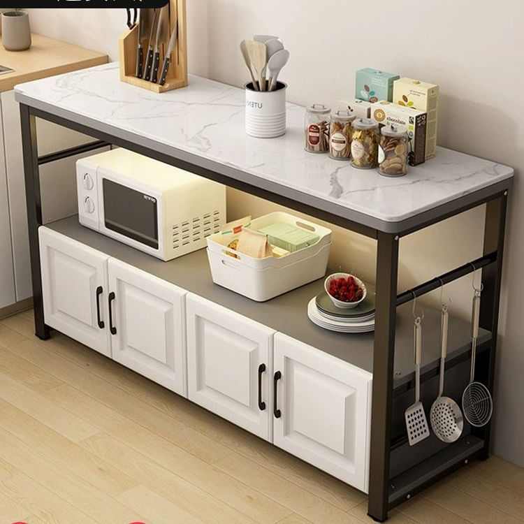 厨房岩板置物柜岛台备餐操作工作台切菜桌餐边橱柜子储物柜收纳架