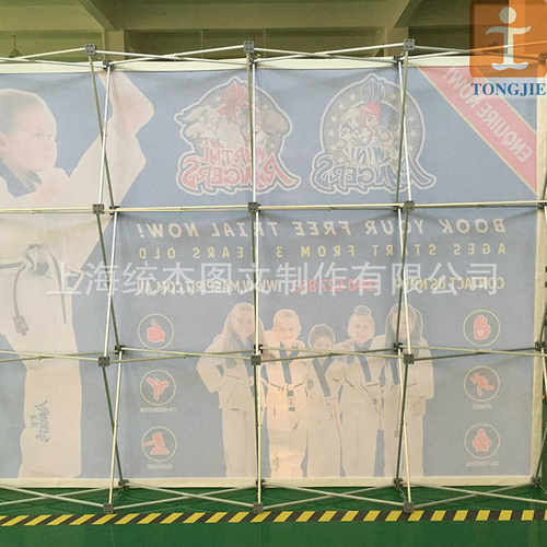 厂家直供 铁质拉网展架便携背景墙展示架 布艺拉网 金属曲面形加