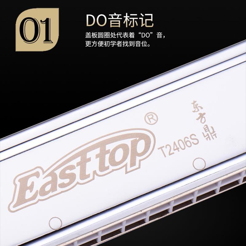 正品人东方鼎T2406S厚24孔复音E德国音簧口琴C加调ABDGF调成演奏