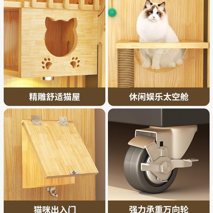 实木猫别墅宠物木质小型猫舍大型猫屋家用双层全封闭猫别墅高品质