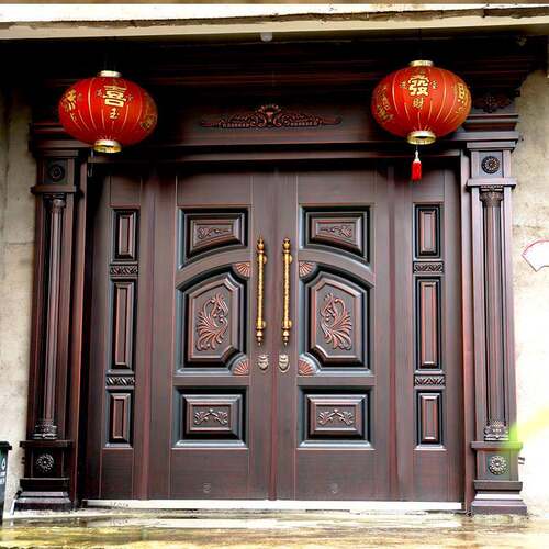 锌合金别墅大门双开门农村进户门家用乡村自建房大门入户门防盗门