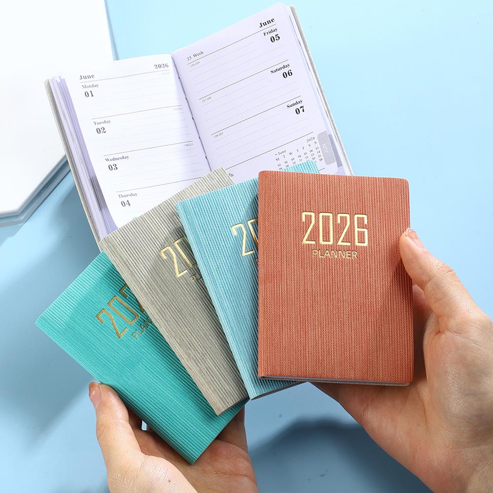 现货2026年a7英文日程本2025每日计划口袋本薄款周历跨境笔记本