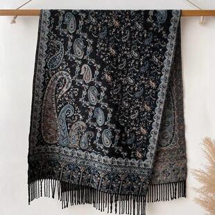 Scarf Flower Thick Silk Paisley Jacquard Wrap Pashmina Shawl