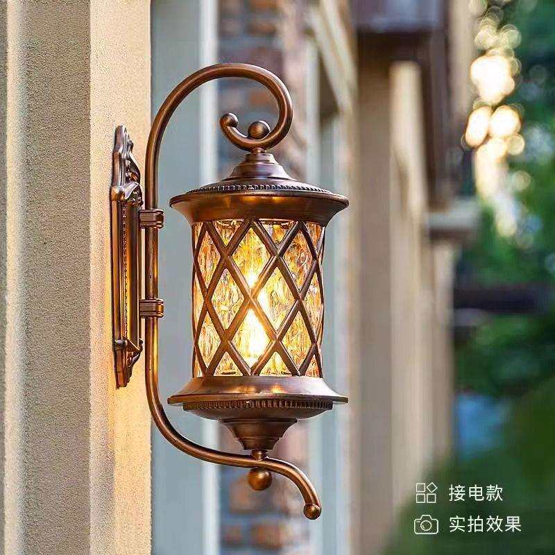 户外壁灯防水大门口庭院灯欧式复古室外别墅花园创意个性接电墙灯