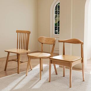 实木餐椅家用餐桌椅靠背椅子2026新款中古餐饮商用餐厅凳子茶桌椅