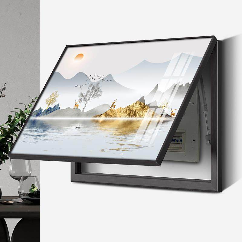 电表箱装饰画免打孔遮挡简约山水中式配电箱电闸电源总开关盒挂画,家居饰品,现代装饰画,淘宝优惠券,粉丝福利购,淘宝优惠卷