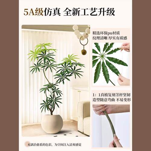 仿绿植孔雀真木室内盆大型轻9.9孔雀奢栽仿生假物客厅装饰植品落