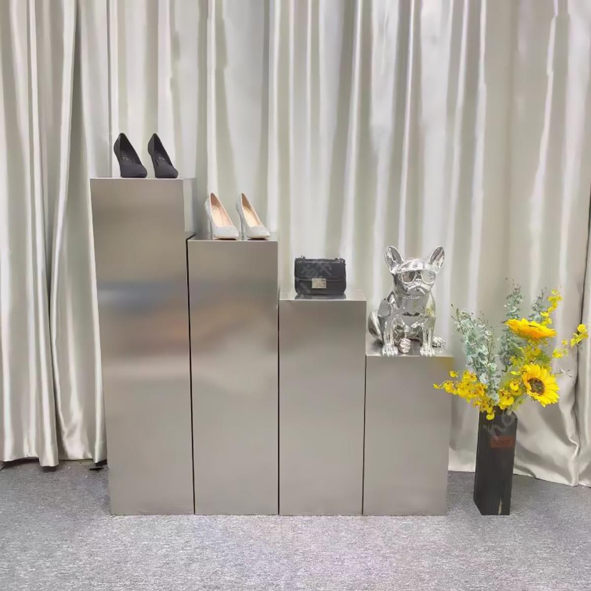 不锈钢水波纹立体不锈钢装饰摆饰陈列中岛流水台服装模特展示地台
