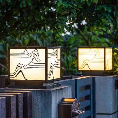 高级庭院灯太阳能灯接电柱头灯中式大门户外防水围墙灯别墅门柱