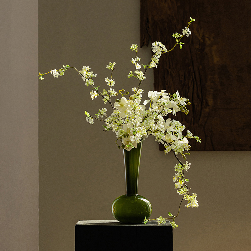 掬涵雪柳枝法式仿真花干花假花装饰摆件客厅摆设餐桌花高端仿生花