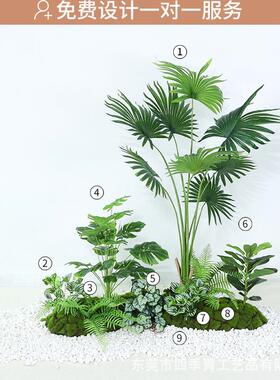 仿真绿IPQ植盆物栽旅蕉盆景餐厅绿植装饰橱窗植梯景观人楼植物造