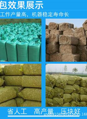 青储块秸秆打包机玉米草全自动半自动机立式小BXG型套袋牧机青压
