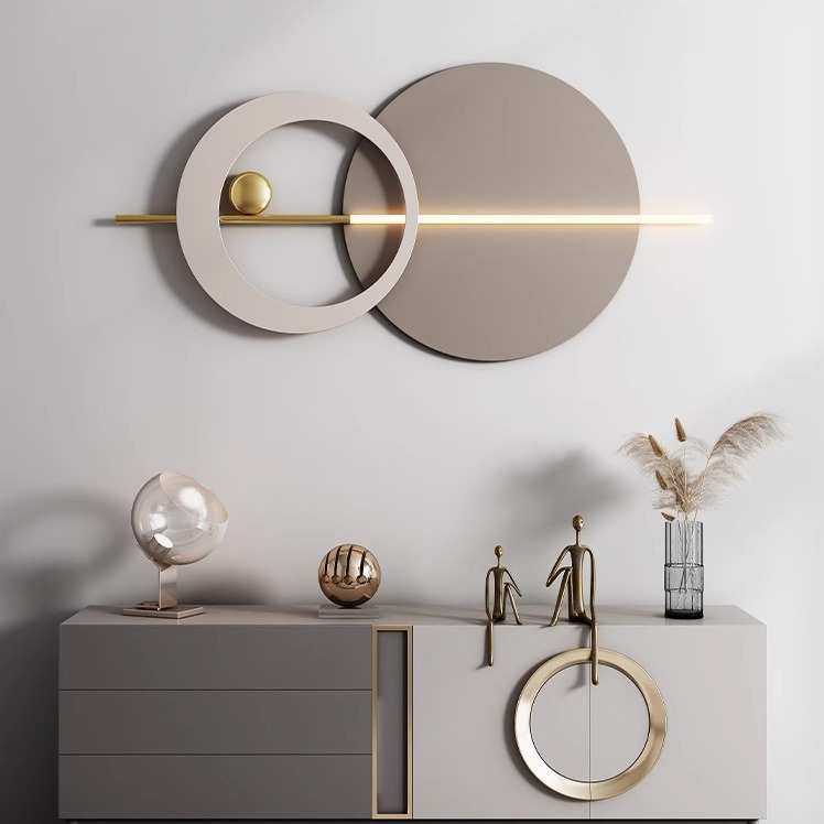 北欧客厅沙发背景墙挂饰玄关铁艺壁挂现代轻奢圆形床头装饰品挂件,家居饰品,壁饰,淘宝优惠券,粉丝福利购,淘宝优惠卷