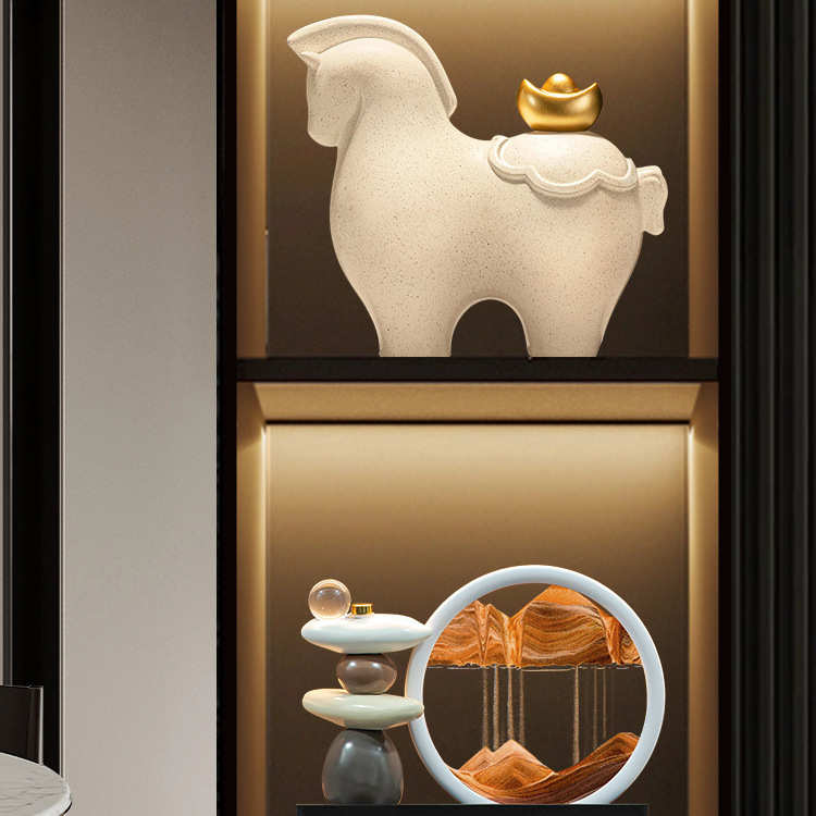 轻奢装饰品办公室流沙画摆件客厅电视柜酒柜玄关