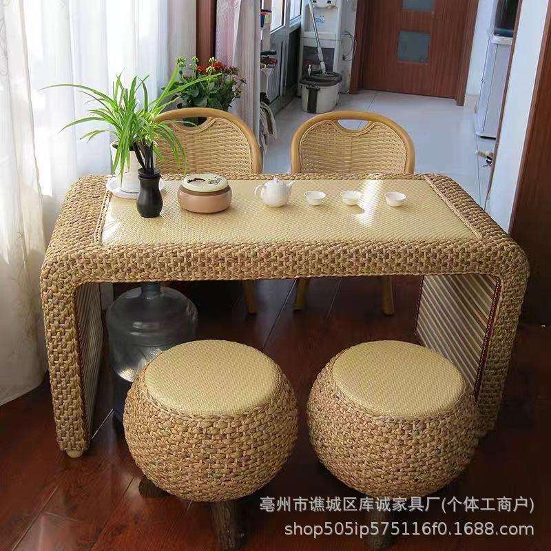 藤编榻榻米茶几阳台桌茶桌简约飘窗桌日式矮桌家用地台组合小桌子