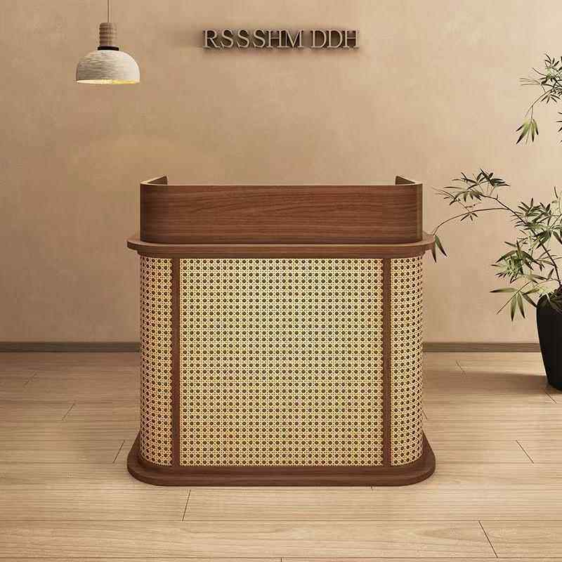 收银柜台店铺小型日式饭店门口咨询台小吧台餐饮商用进门接待迎宾