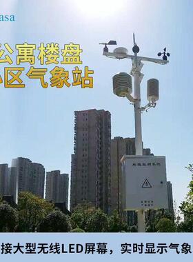 公寓楼盘小区气象站AWS807七要素风速风向温湿度PM2.5噪声光强度