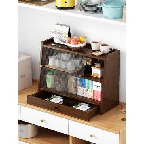 桌面收纳盒家用茶具展示柜厨房餐桌水杯子收纳置物架整理架储物柜