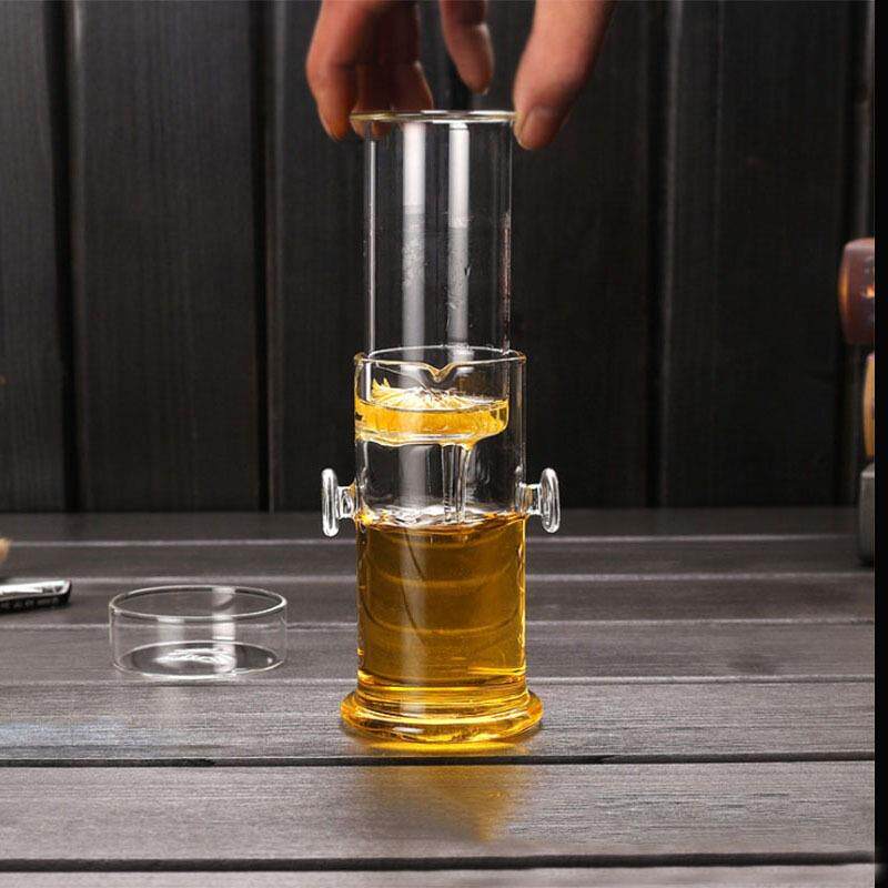 特价包邮玻璃双耳泡茶杯红茶杯玻璃功夫茶具 带盖过滤玻璃三件杯