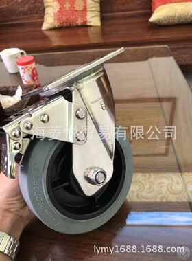 优质us304不锈22222钢脚轮重s不锈钢聚氨酯脚轮不钢全刹型脚锈轮