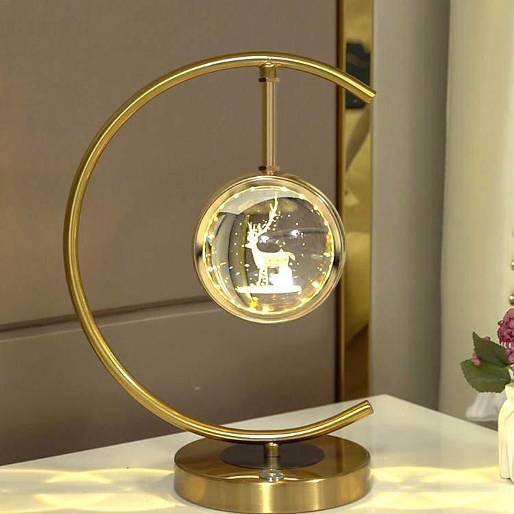 高级感水晶台灯卧室床头灯简约现代轻奢创意触摸夜灯充电氛围灯具