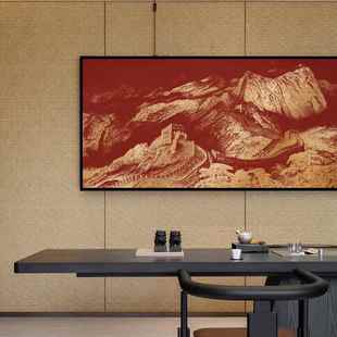 气背景 大饰中画茶室书房横版 档万里长城风景新F87T865T式 高立体装