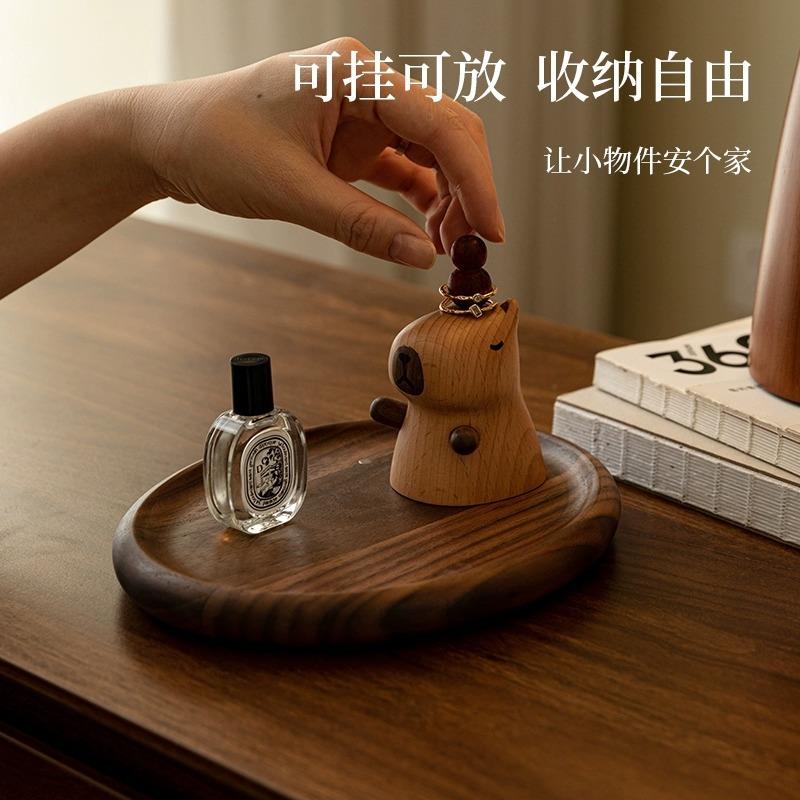 卡皮巴拉钥匙收纳摆件装饰进门口入户桌面收纳置物架创意挂钩托盘