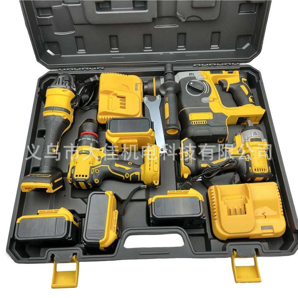 电动工具大全万能全套外贸德伟款套装锂电套装施工工具电锤角磨机