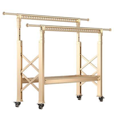 铝合金升降落地晾衣架阳台家用可折叠室内晾衣杆移动晒被子晒衣架