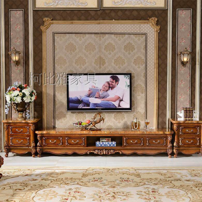 大理石电视柜客厅实木成套家俱套装欧式茶几电视柜组合简约覆古