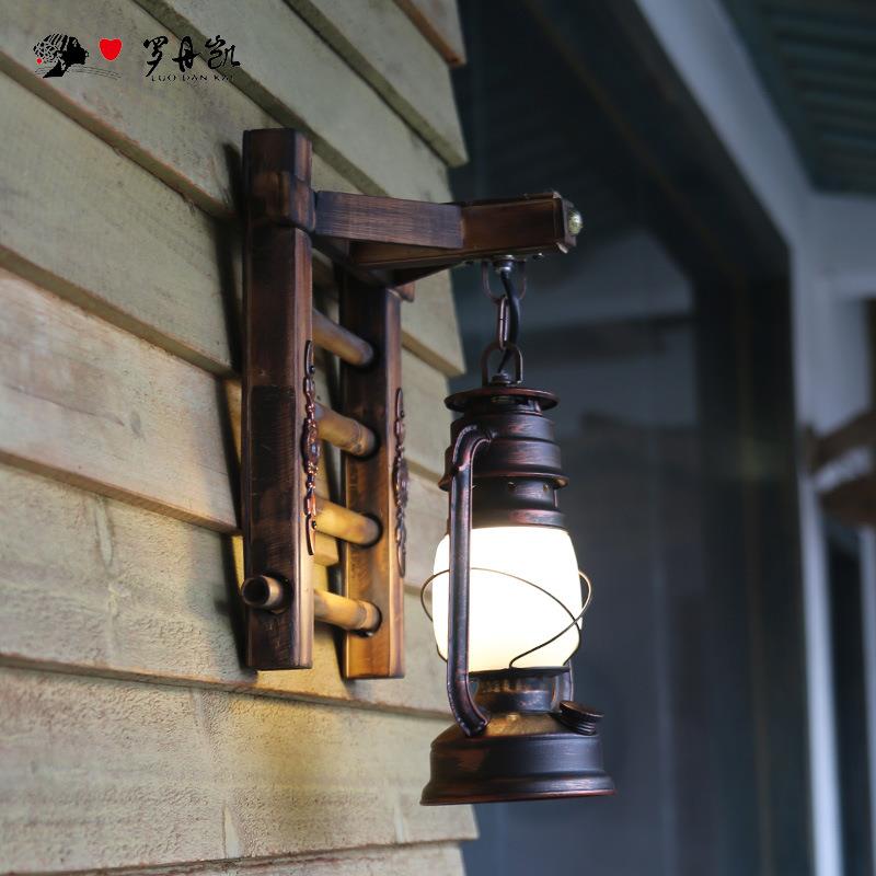 美式复古壁灯地中海餐厅阁楼茶室过道新中式竹编走廊壁灯厂家