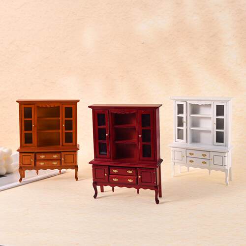 1:12娃娃屋dollhouse微缩家具模型摆件木质工艺品场景迷你柜子