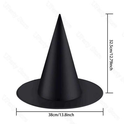 6/12Pcs Halloween Black Witches Hats with Rope Hanging Wizar