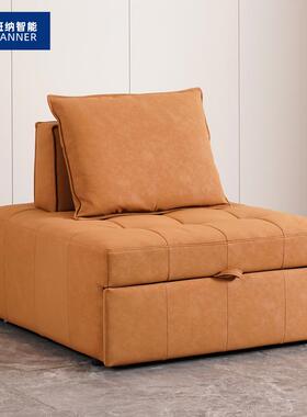 小户型单人油泡沙发床奶风客厅BNB1035#伸缩人沙单发床多功能两用