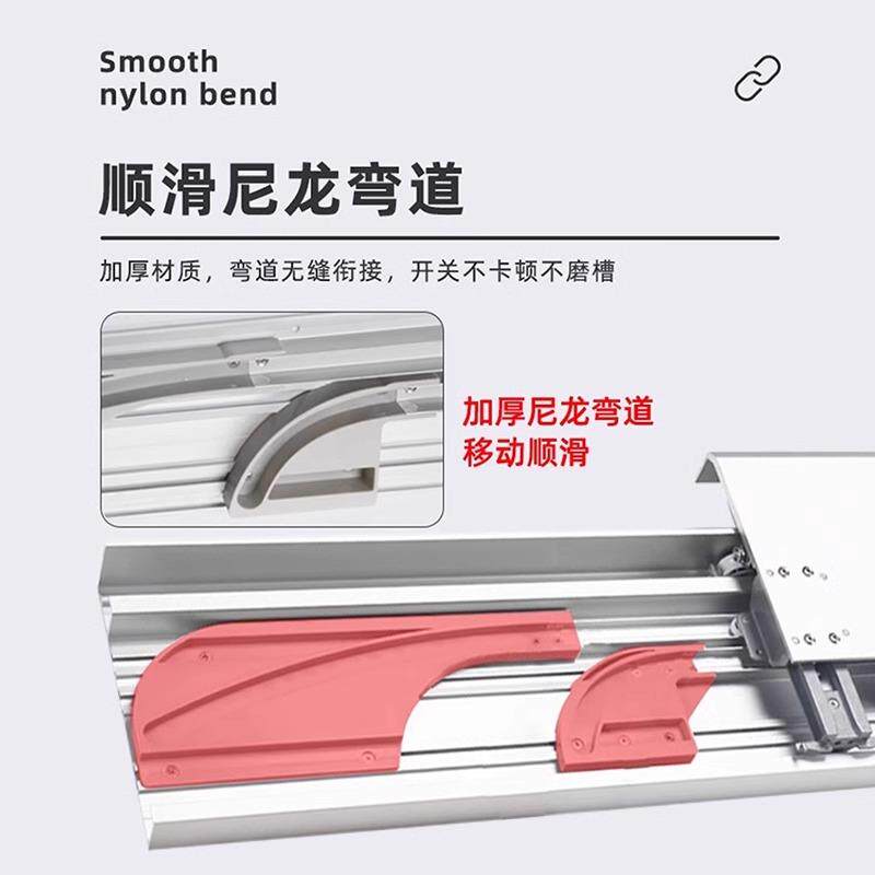 无下轨电动巴士门轨道隐形平移推拉门展示书柜电视柜滑轨五金配件