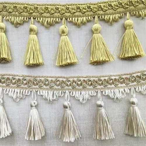 欧式厂家直销窗帘花边配件吊球织带纺织辅料 新款流苏花边吊穗