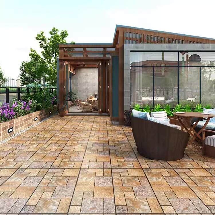 室外瓷砖庭院花园地砖600x600别墅阳台走廊仿古砖防滑防滑地板砖