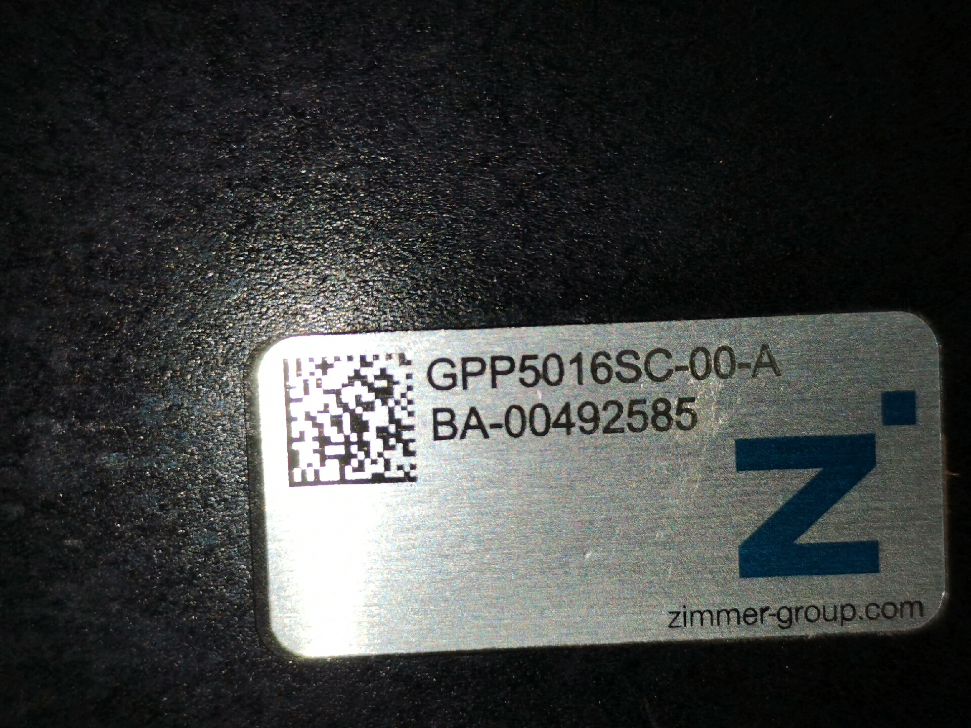 ZIMMER GPP5016SC-00-A  数量2