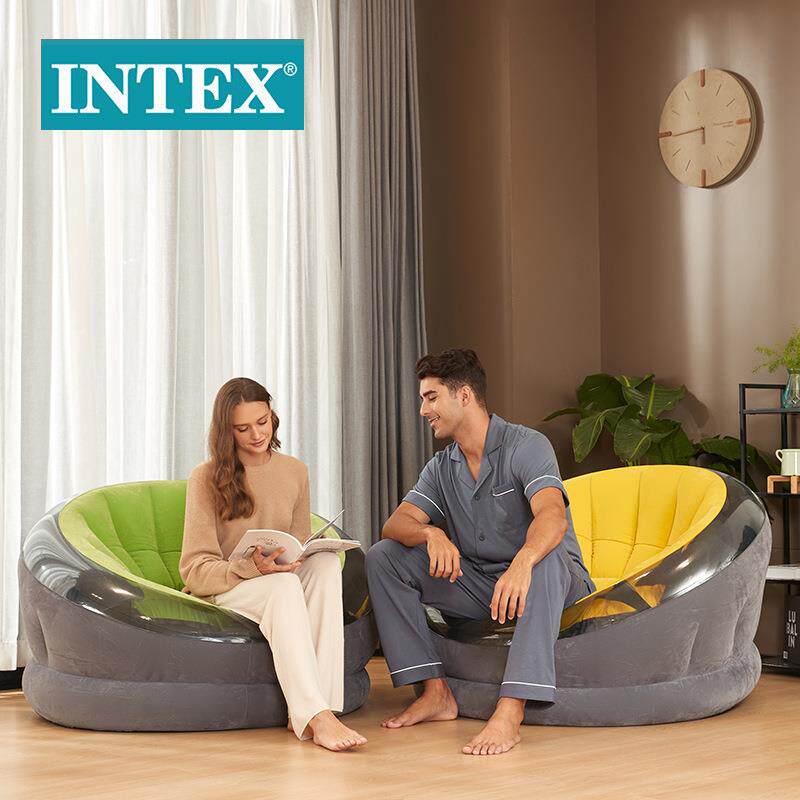 INTEX68582圆形单人充气沙发居家客厅庭院充气座椅榻榻米