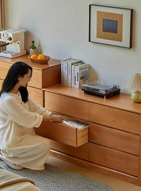 实fs-03木斗卧室简收柜约五斗柜房间纳柜客厅置九物柜抽屉储物新