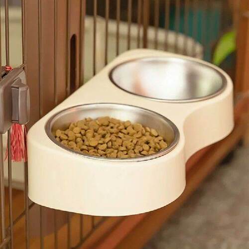 Cats Feeding Watering Bowl Double Bowl Dogs Bowl with Wall