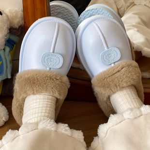 女休闲加绒居家轻便平底外穿棉鞋 eva棉拖鞋 室内宿舍保暖新款 冬季