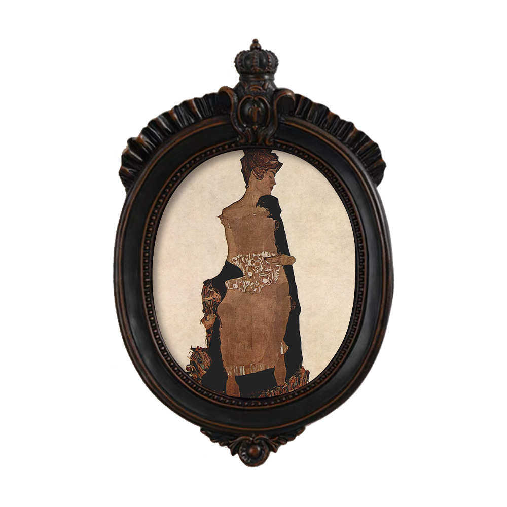 中简约挂画玄关高级酒店感古风现代艺术民壁画画席勒装饰画小众宿