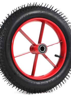 手推车充气轮子13x21/2打气轮15寸家用独轮车橡胶轮胎静音轱辘