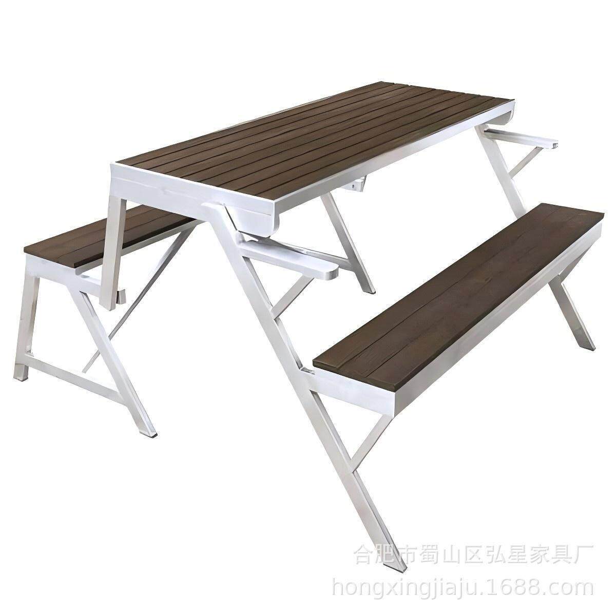 户外折叠桌椅塑木庭院餐桌防晒防腐木休闲咖啡厅阳台室外桌椅花园