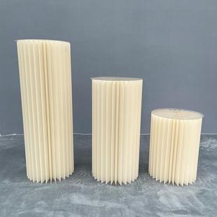 婚庆甜品台柱子婚庆道具折叠罗马柱摆件订婚纸质立柱橱窗布置摆件