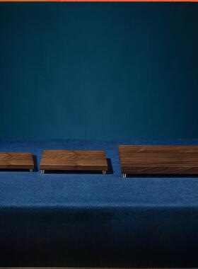 现货铜主黑胡桃原木底座工艺饰品装饰木方形实木底座