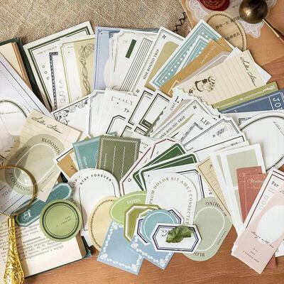 Journamm 100pcs/pack Vintage Memo Paper Set DIY Scrapbooking