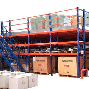出口重型阁楼货架冷轧钢加厚多层工业库房大型仓储架阁楼平台货架